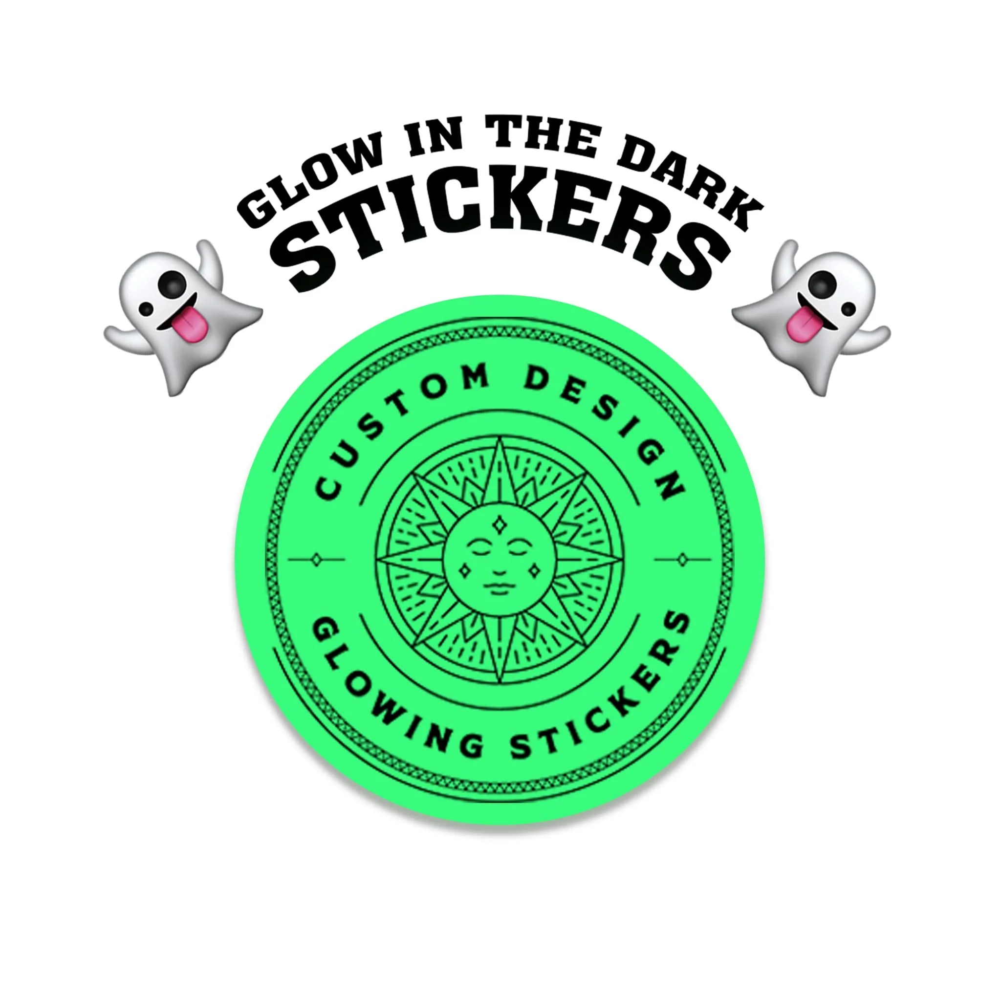 3" Custom Printed Glow in the Dark Stickers